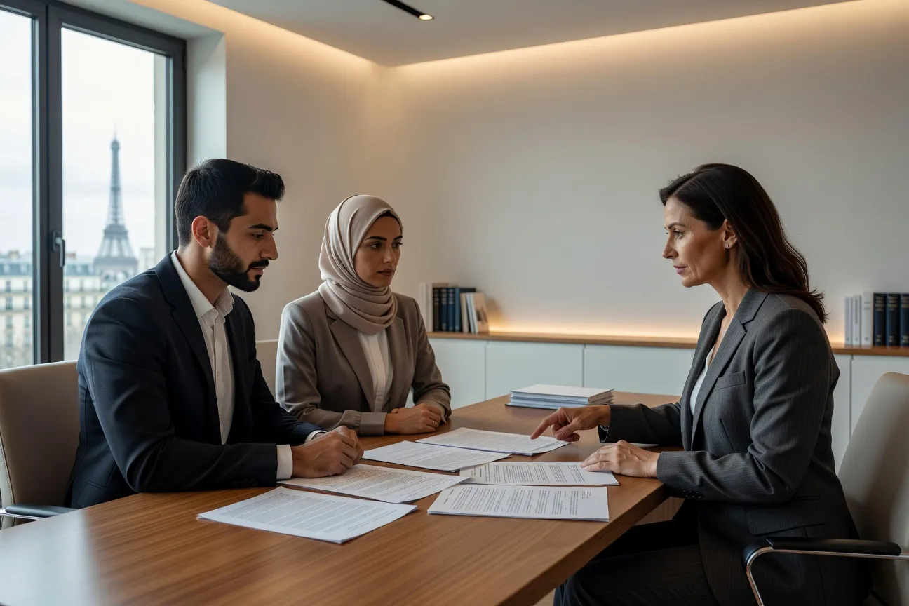 Couple musulman consultant un avocat sur les implications légales du nikah sirri