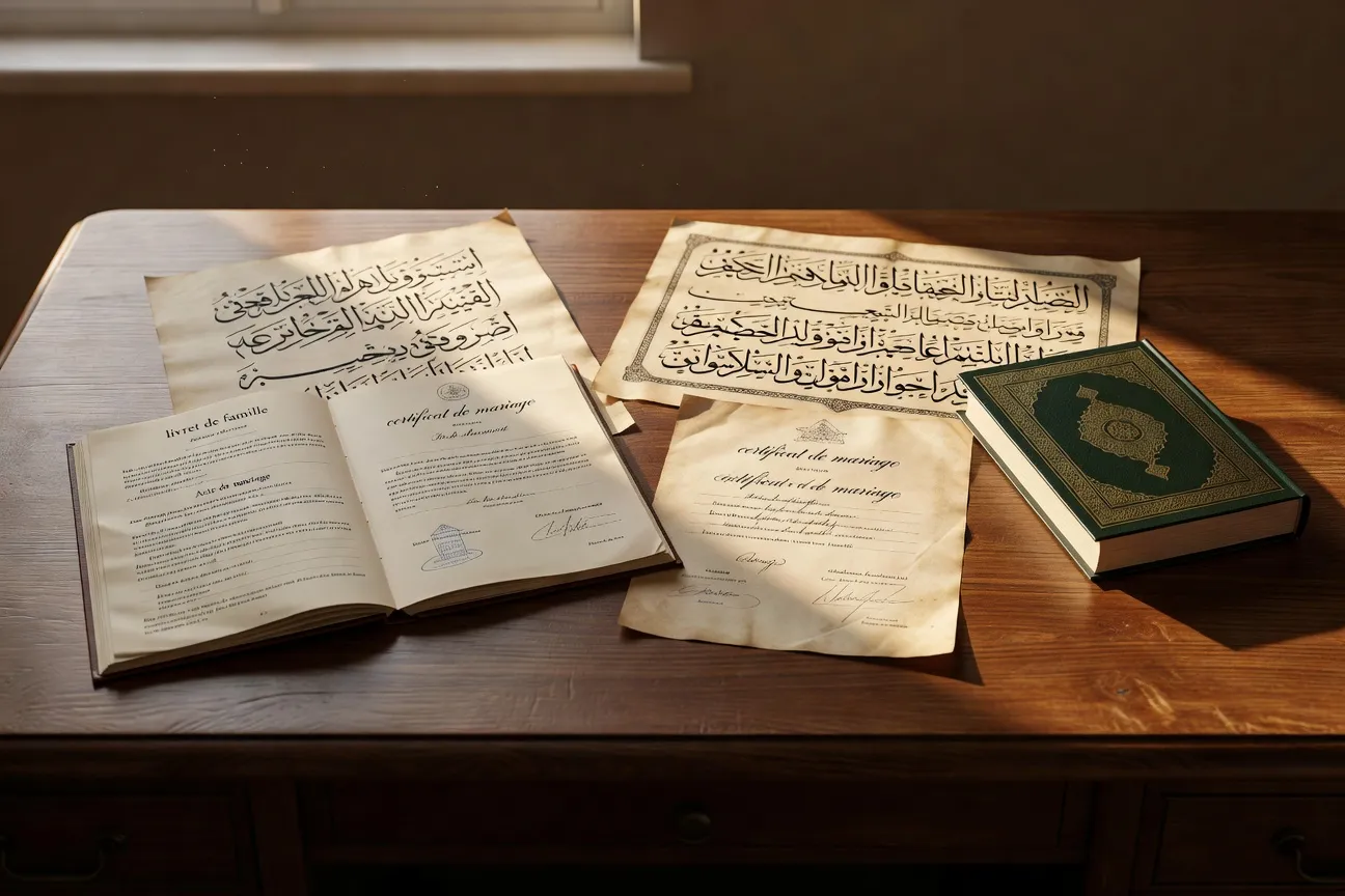 Documents administratifs français — livret de famille et acte de mariage