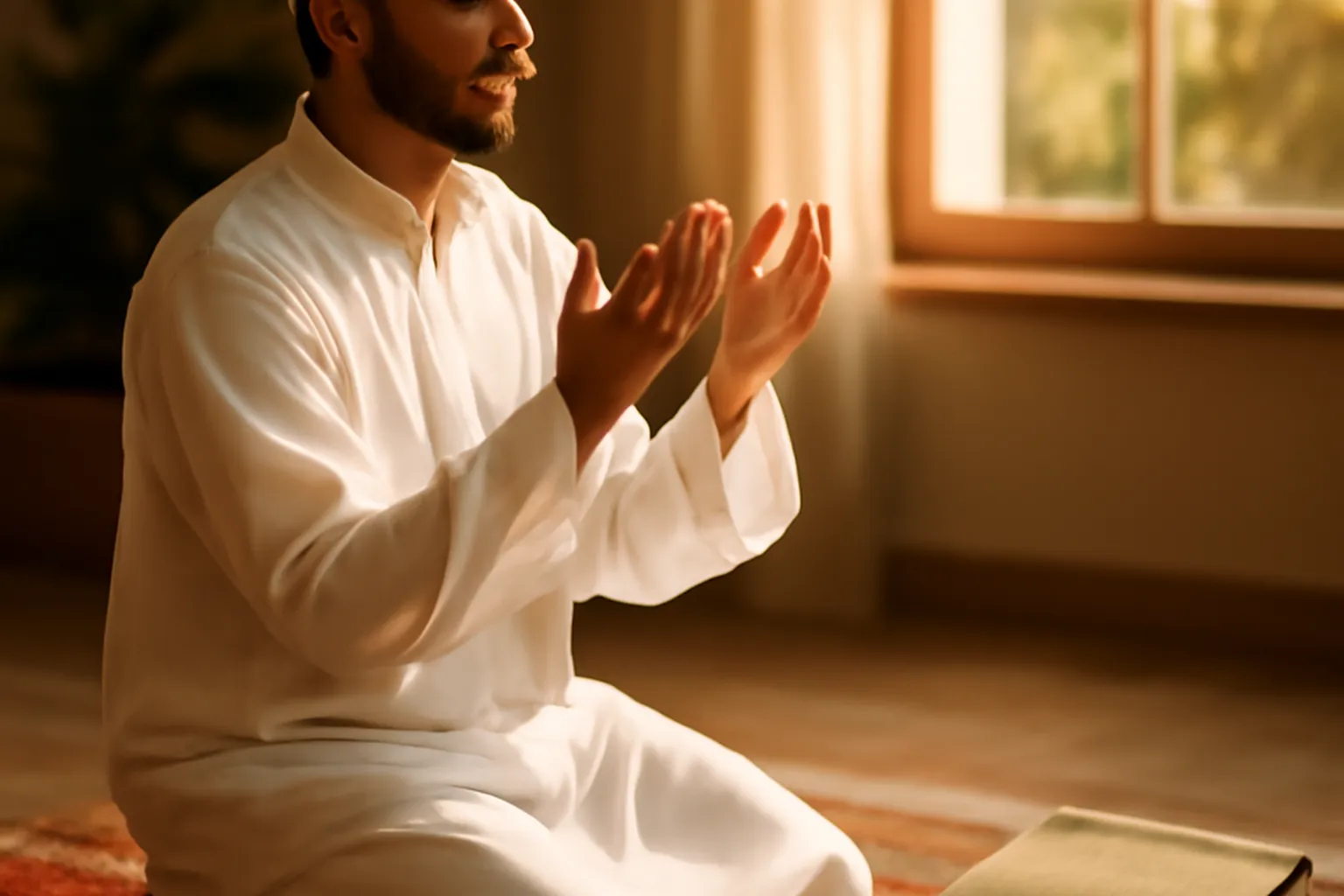 Mains levées en invocation lors d'une cérémonie de mariage islamique