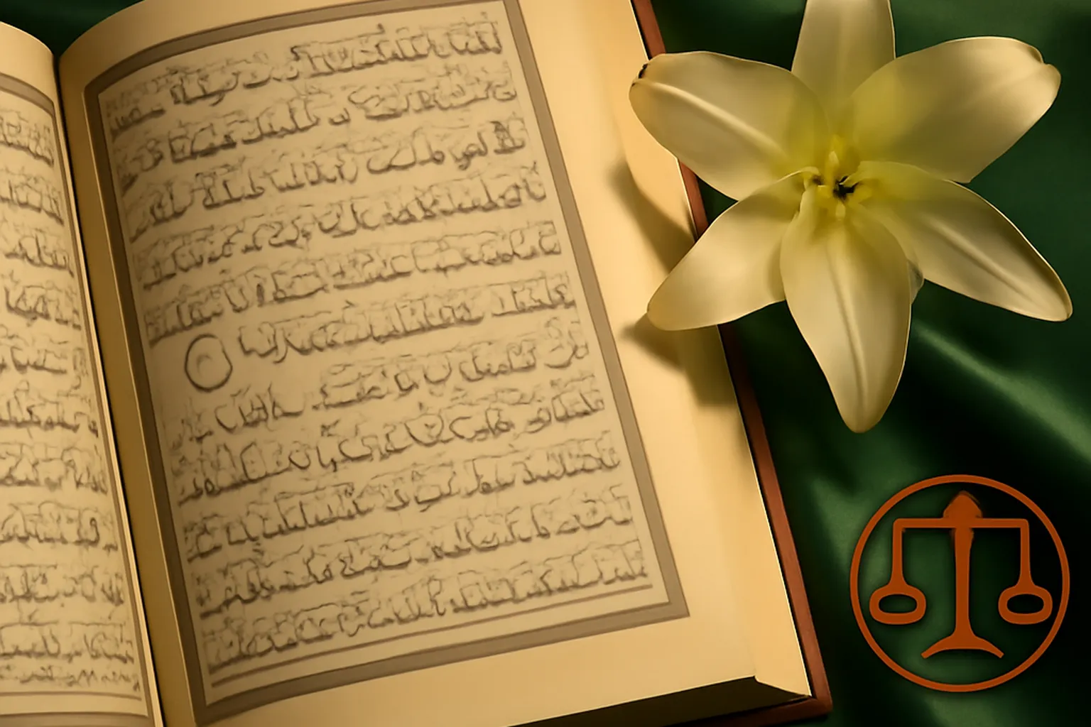 Livre du Coran ouvert, contexte de réflexion sur le mariage islamique